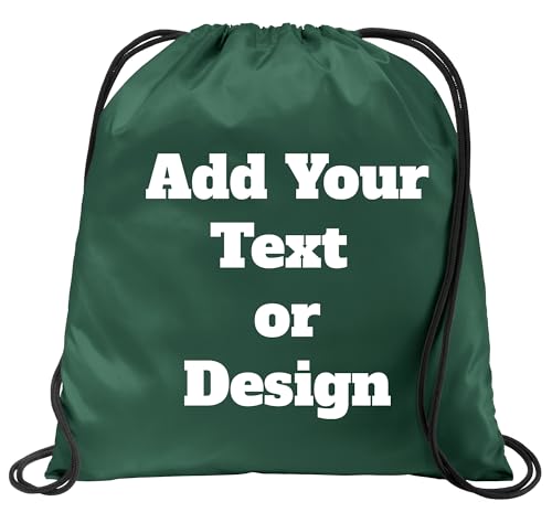 Pesonalized Drawstring Cinch Bag 16.5in x 14.5in (Forest Green)