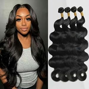 Body wave Bundles Human Hair 4 Bundles 16 18 20 22 Inch 12A Brazilian Virgin Human Hair Bundles Body Wave 100% Unprocessed Human Hair Natural Color