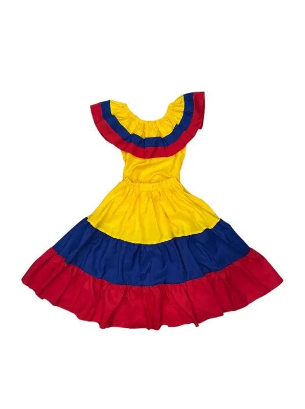 Colombian Traditional Tri-Color Dress for Girls2
