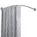 Shower curtain rod L-förmige Duschvorhangstange Gebogene Ausziehbare Badezimmer Badvorhangschiene Keine Bohrung 304 Rostfreie Edelstahlwannenstange