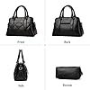 FANDARE Damen Handtasche Umhängetasche Frauen Schulterbeutel Shopper Tote Reise Henkeltasche Abendtasche Citytasche für Mädchen Alltag Büro Schule Ausflug Shopper Wasserdicht PU Leder Schwarz #5