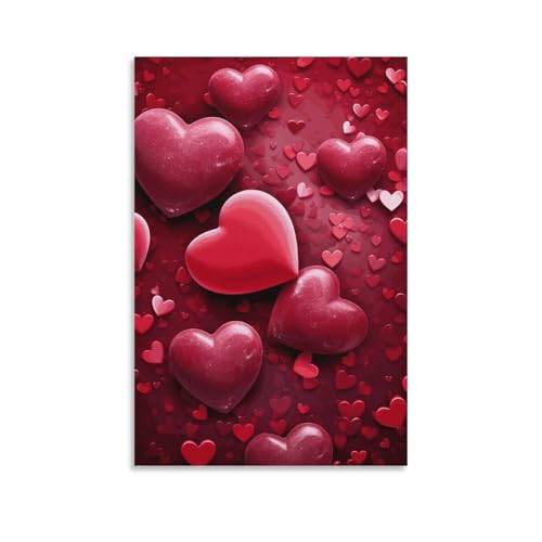 Toile cœurs d'amour, décoration de chambre pour une ambiance cosy