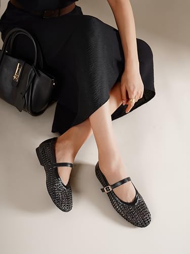 Women Hand Woven Ballet Flats Dressy Mary Jane with Adjustable Strap4