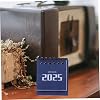 Mini Desk Stand Calendar Elegant Noble Blue Monthly Flip Desktop Organizer Professional Standing Planner for Office Home Use