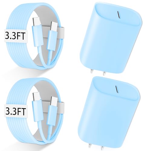 iPhone 18 17 16 15 Charger Fast Charging, 2Pack USB C Charger Blcok & Cable - image 1