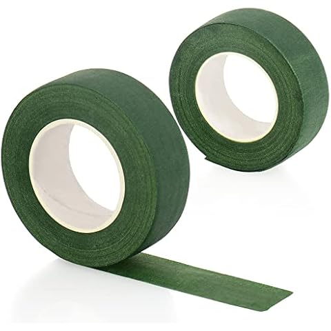 com-four® 2X Flower Tape Wide - Kreppband für Blumen - Floristen Wickelband - Bastelband - Floristik-Band für Blumenarrangements und Blumensträuße - Bastelzubehör (Flower Tape Wide - 26mm) Cover