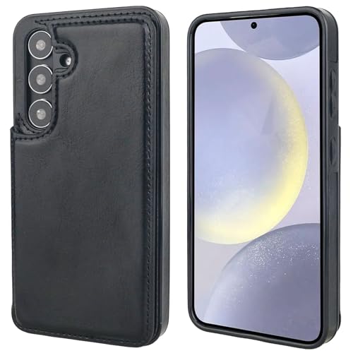 Onetop Compatible with Samsung Galaxy S24 Plus Wallet Case with Card Holder, PU Leather Kickstand Card Slots Case, Double Magnetic Clasp and Durable Shockproof Cover 5G 6.7 Inch(Black)