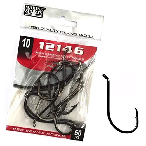 Anzol Pesca Marine Sports 12146 N°10 (1,1cm) Black 50 Peças