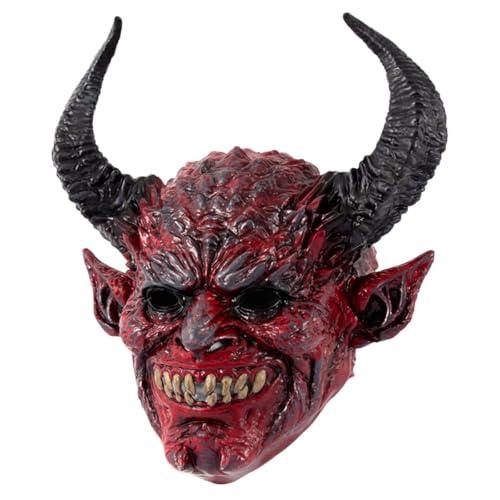Masque de démon rouge respirant avec aération et bande élastique