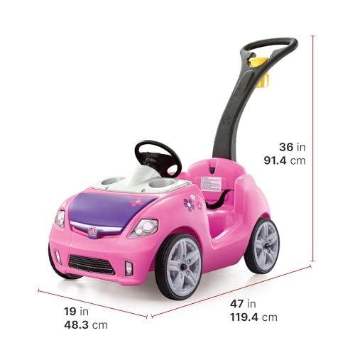 Step2 Whisper Ride II Kids Push Cars, Ride On Car, Seat Belt, Horn, Toddlers Ages 1.5 – 4 Years Old, Max Weight 50 lbs., Quick Storage, Stroller Substitute, Pink - image 8