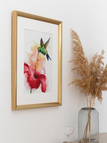 Image of RIOLIS - Hummingbird 2178, Animals Cross Stitch Kits 8 inchx11, Cross Stitch Kits for Beginners & Advanced, Crossstitching Kit Adult, Embroidery Counted Stitching Kit