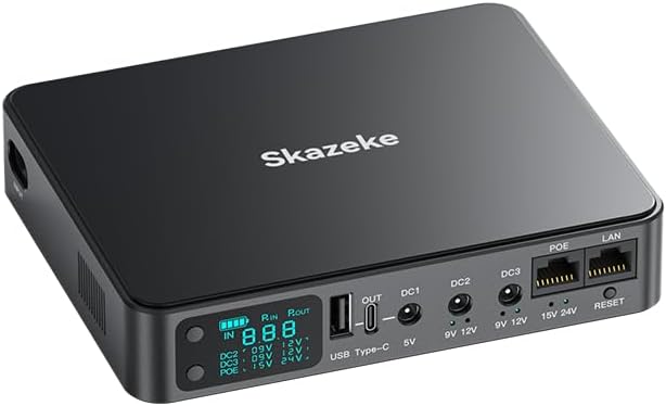 Mini UPS, Replaceable Detachable Battery 10400 Digital Show Uninterruptible Energy Provide with DC Output USB DC 5V/3.6A DC 9V/12V/2A, Energy Provide Battery Backup for Router, Modem, Safety Digicam