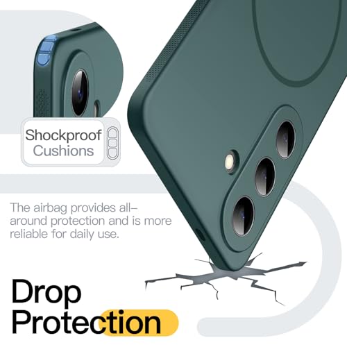Image of JETech Slim Cover Case for Samsung Galaxy S26 Plus, Compatible with MagSafe, Anti-Slip Grip & Full Camera Lens Protection, Soft TPU Protective Phone Cover, Shockproof (Midnight Green)