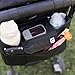 Tiny Twinkle Universal Stroller Organizer with Adjustable Strap - Waterproof Stroller Caddy Fits Baby Jogger, Nuna, Graco, Donna and Bugaboo Strollers（Black）