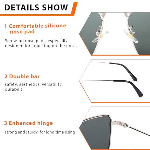 Image of HASHTAG EYEWEAR Sunglasses for Men & Women | Trendy Metal Frame Full Rim Glasses | UV400 Protection, Scratch-Resistant, Lightweight & Durable, Stylish Fashion Eyewear for Outdoor