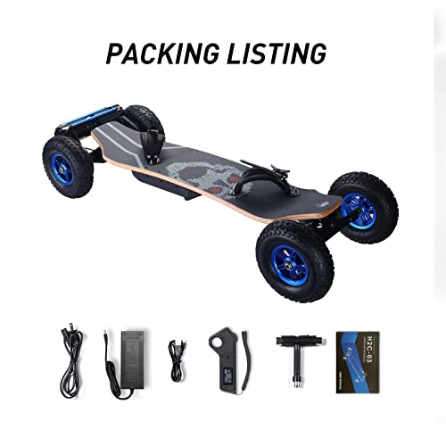 JKING Off Road Electric Skateboard,Mountain Electric Longboard with Remote Control Skateboard,3300W Dual Brushless Motor,13.8 Miles Range,4 Speed Adjustment，Max Load 330 Lbs,6 Months Warranty