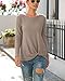 Neineiwu Womens Loose Blouse Long Sleeve T Shirts Twist Knot Casual Tops (Small, Beige)