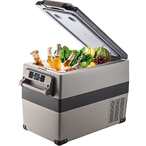 VEVOR Przenośna lodówka, 45 l, mała lodówka sprężarka, 45 W, lodówka samochodowa, 27 x 14 x 18 cali, zamrażarka domowa, lodówka podróżna, mała zamrażarka samochodowa