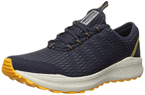 Saucony Men's VERSAFOAM Shift Road Running Shoe, Navy/Yellow, 10 M US