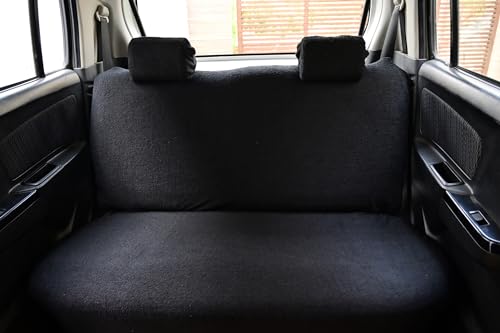 Image of Cotton Car Seat Cover for Hyundai Aura (5 Seater)(All Detachable Headrest) (Black)