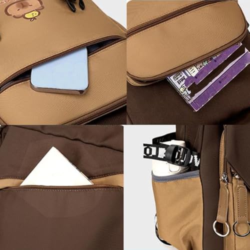 Capybara Backpack Set, Capybara Backpack for Girls, Funny Cartoon Backpacks with Lunch Bag and Pencil Case (Black)4