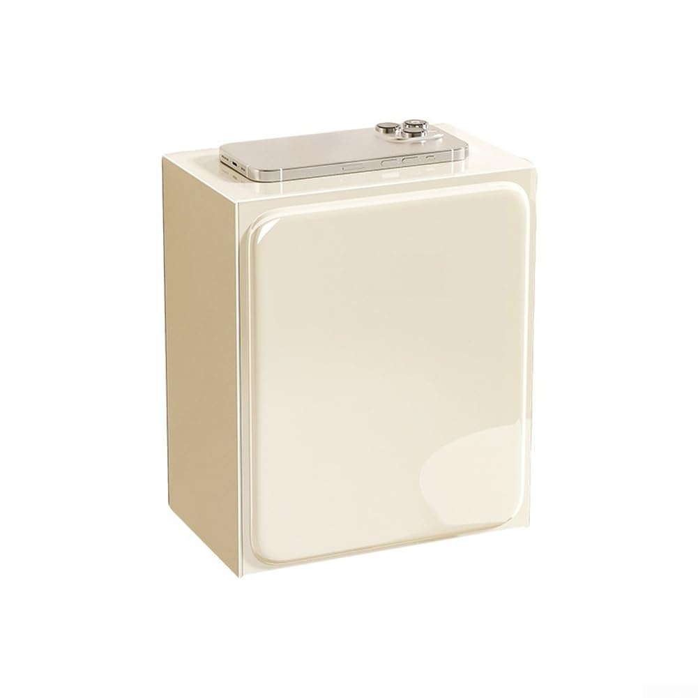 Caja de almacenamiento de ABS impermeable montada en la pared sin taladro con tapa abatible para baño y sala de estar, soporte de pañuelos y estante organizador de gran capacidad para