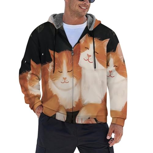 Sweat à capuche homme chaud contre le froid veste zippée grande taille