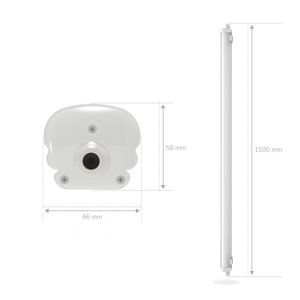HOFTRONIC - 2er Pack LED Feuchtraumleuchte 150cm IP65-48W 5760 Lumen - 4000K Neutralweiß - Verknüpfbar - Kellerleuchte, Nassraumleuchte - Feuchtraum Wannenleuchte
