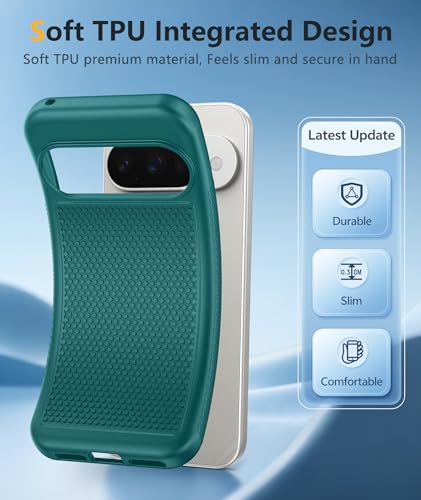Image of FNTCASE for Google Pixel 10 Case: for Pixel 10 /10 Pro Phone Case with Screen Protector, Soft TPU Google 9 /9 Pro Military Grade Drop Protection Shockproof Protective Cover, Green