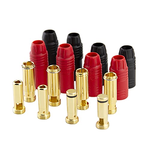 SoloGood 8pcs Amass AS150 7mm Banana Bullet Connector Anti-Spark Gold Plated Male Female for RC FPV Lipo Battery ESC Charge Lead