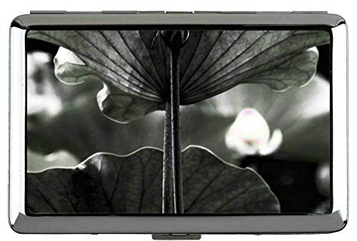 Preisvergleich Produktbild Yanteng Lotus Flower Silber Metall Zigarettenetui-Blumen Visitenkartenetui Edelstahl (Silber)
