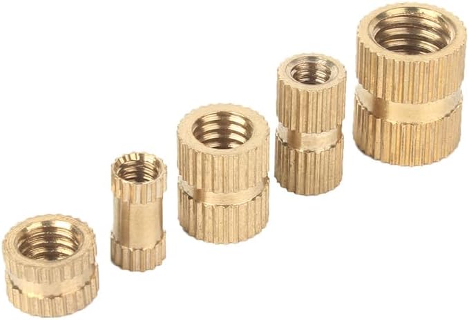 5pcs M3 Injection brass nuts double pass knurled embedded parts flower nut 4.2mm outer diameter 5mm-12mm length - (Size: M3x12mmx4.2mm)