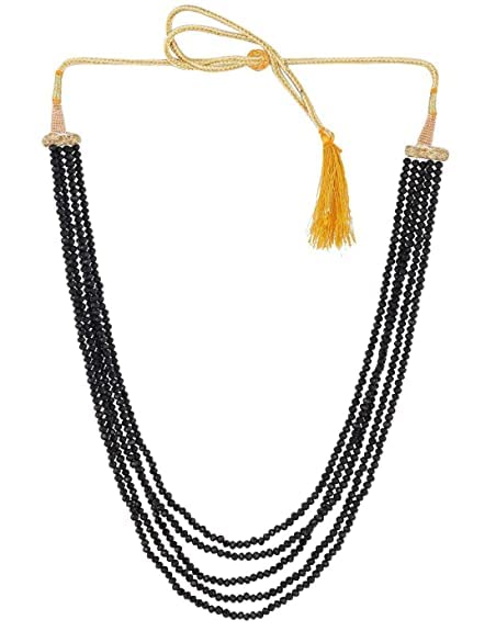 ShakuntlaPurple Coloue Crystal Gemstone Beads 5 Layer Multistrand Necklace for Women,Girl