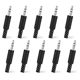 Zyghjort 10PCS 3.5mm Replacement Repair Plug, 1/8' Earphone Jack Adapters Jack TRS 3 Pole Stereo Males Plugs Adapter Solder Type DIY Audio Cable Connector Adapter for Audio Cable Repair