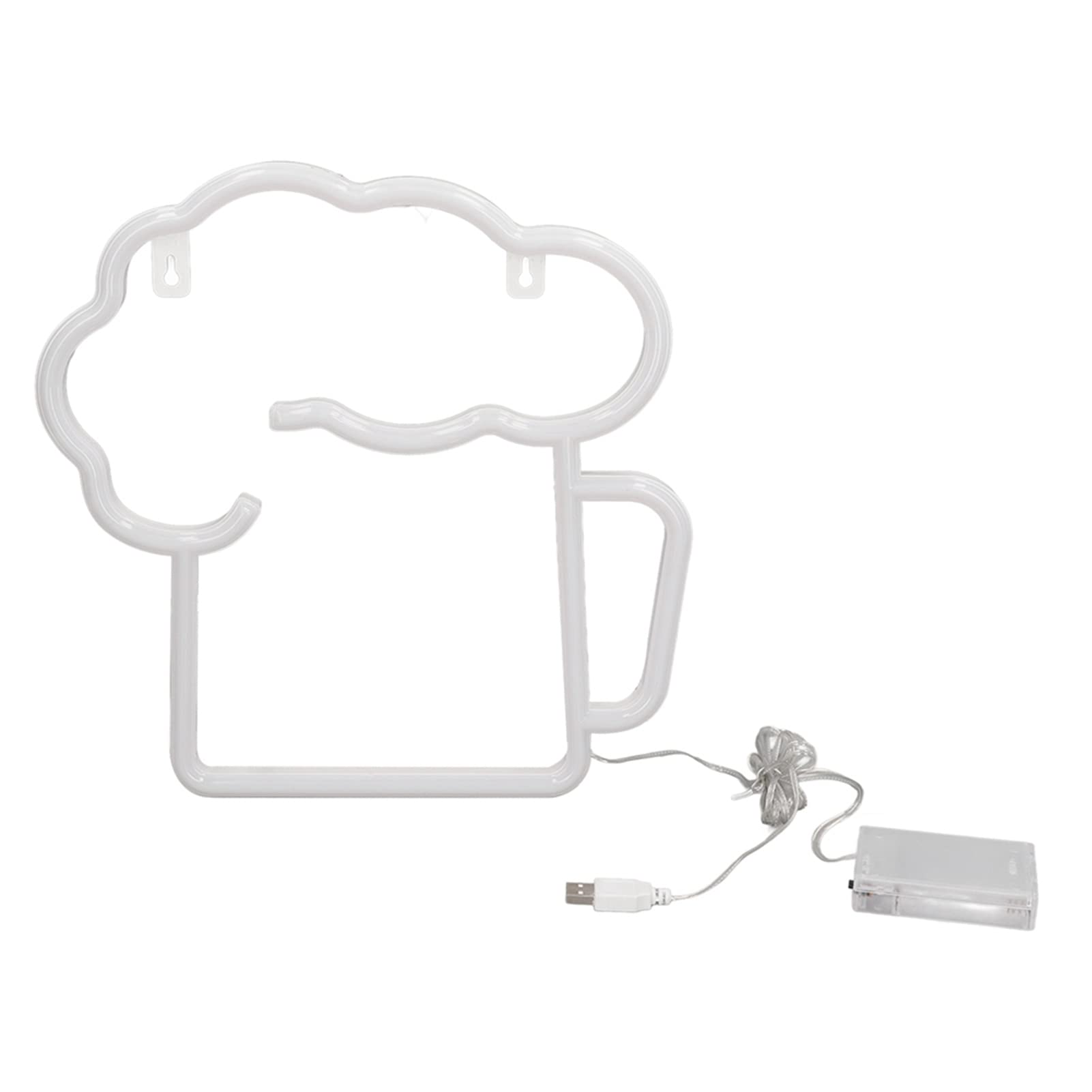 Lampka do piwa, neonowa tabliczka piwa, żółta, biała, zasilana bateriami, zasilanie USB, IP45, wodoszczelna, łatwa do zawieszenia, dekoracyjne lampy ścienne, tabliczka barowa
