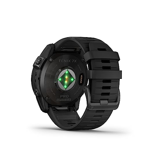 Image of Garmin Fenix 7X Pro Sapphire Solar, GPS Smartwatch with Touchscreen, 51 mm case Size, 24 /7 HRV, SPO2, ABC sensors, Climbro & PacePro, Health Snapshot, Underwater Heart Rate, Built-in Flashlight