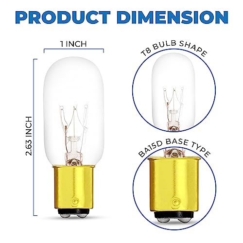 Clear-Finish-T8-Incandescent-Light-Bulb-Dimmable-2700K-Warm-White-Color-Temperature-190-Lumens--25-Watts-DC-Bayonet-Base-Pack-of-5-OL-76180