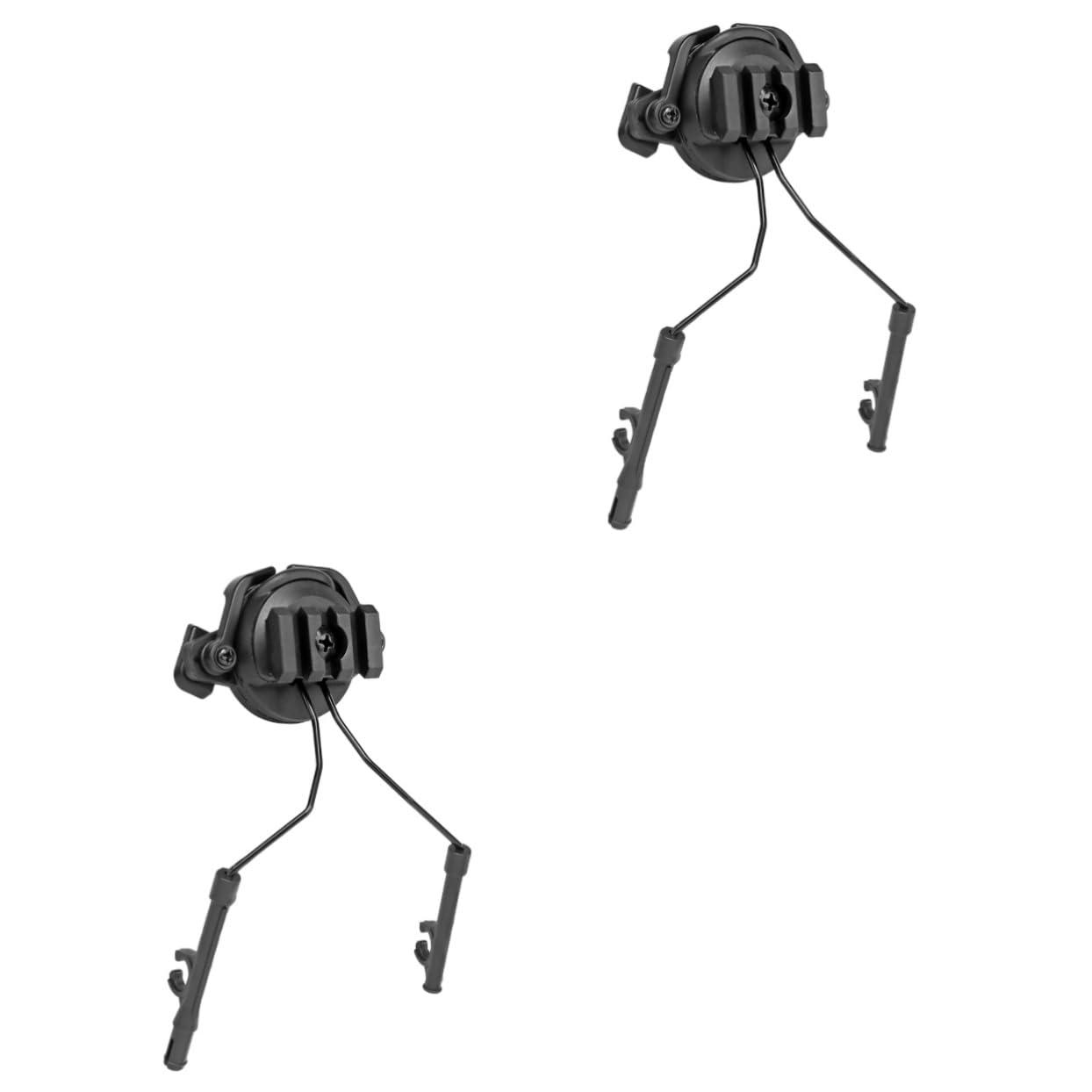 Veemoon 2pcs Rotary Helmet Adapter Guide Rail Black Headphone Accessory for Outdoor Use Compatible Fast Rails for Helmet Earmuffs Easy Installation and