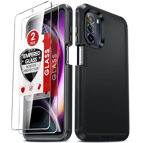Coque Motorola Moto G 5G 2022 LeYi noire antichoc avec 2 verres trempés