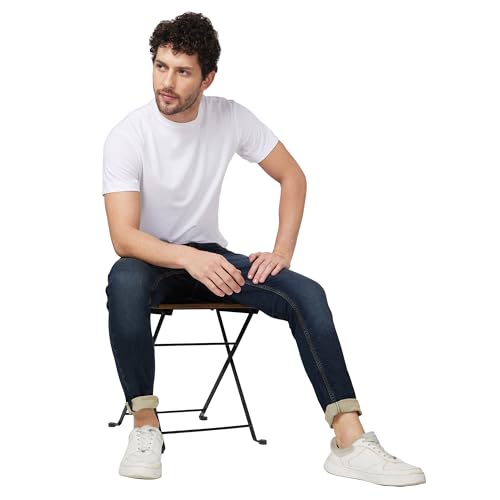 Image of Spykar Men's Kano Slim Fit Mid-Rise Jeans (Ankle Length)