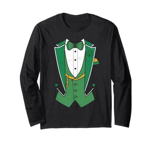 Irish Leprechaun Green Tuxedo St Patrick’s Day Long Sleeve T-Shirt
