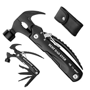 Gifts for Fathers Day Men from Daughter Son Kids Stocking Stuffers Unique Birthday Ideas for Dad Grandpa Husband Him Cool Gadgets Presents All in One Multitool Hammer Survival Kit Best Dad Ever