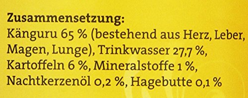 dogz finefood Hundefutter nass - N° 6 Känguru - Feinkost Nassfutter für Hunde & Welpen - getreidefrei & zuckerfrei - hoher Fleischanteil, 6 x 800 g Dose