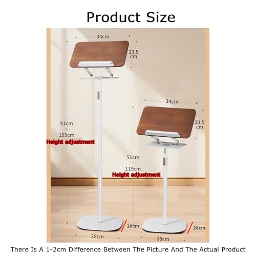 Genérico Soporte de Suelo Ajustable 2 en 1 para Libros: Soporte de Lectura Giratorio de 360° para Libros de Texto, tabletas, portátiles y Recetas. Diseño ergonómico para máxima Comodidad y convenienc