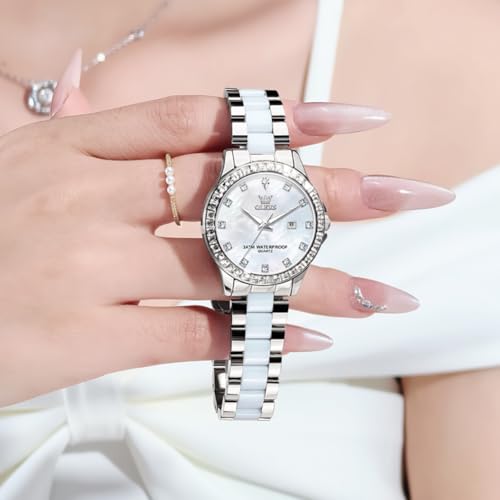 Image of OLEVS Women Automatic Sports Watch Original Skeleton Mechanical Self Winding Luxury Dress Sapphire Crystal Waterproof Wrist Watch for Women