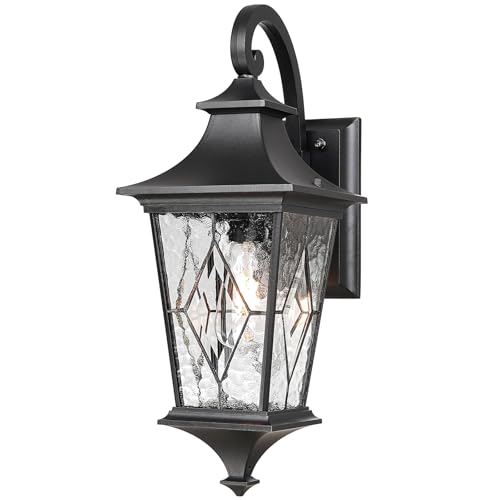 NAXTTII Dusk to Dawn Exterior Lighting Fixtures 21 Inch Large Porch Lights Outdoor Black Aluminum...