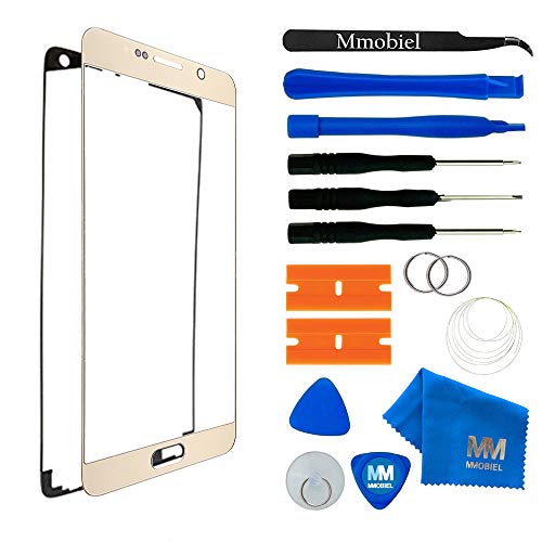 MMOBIEL Front Glass Replacement Compatible with Samsung Galaxy Note 5 N920 (Gold) Display Touchscreen incl Tool Kit