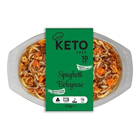 Keto Instant Chilled Meals - Konjac Vegan & Low Calorie, High in Protein, Microwavable Meal | Ready to Eat Meal Pack of 4 (370g) (Spaghetti Bolognese) Cover