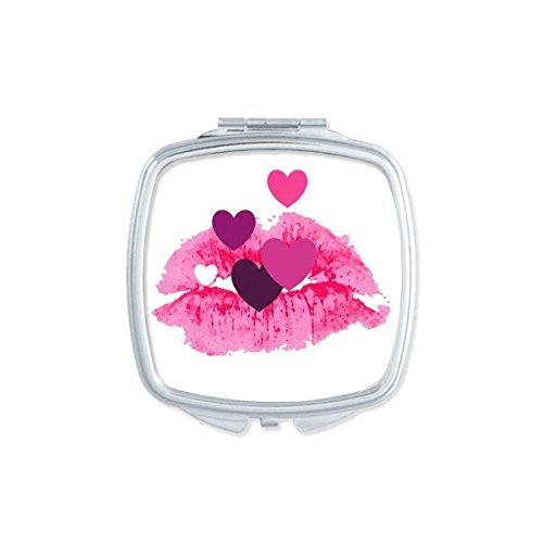 Miroir de poche portable mignon petit miroir main carré pour maquillage Saint-Valentin