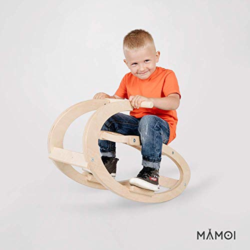 MAMOI® Schaukelpferd Holz für Kinder | Modern Wippe Holz Pferd minimalistisches Design | Schaukel Pferd aus helles rohes… – Bild 6